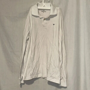 boys white Vineyard Vines long sleeve polo shirt size xl